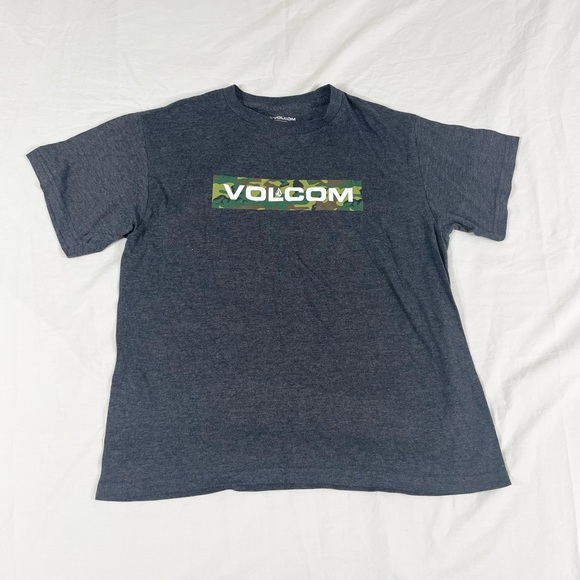 Volcom Boys Dark Gray Print Short Sleeve T-Shirt Size XL - Picture 1 of 7
